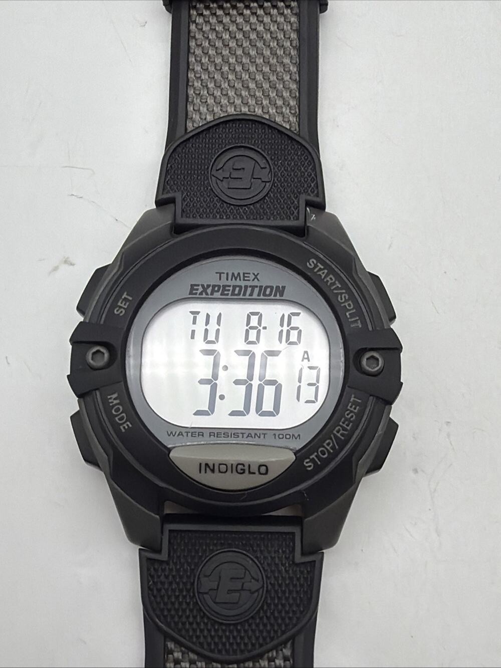 Timex Men's Expedition T40941 Watch 42mm Black/Gray Indiglo Compass! Resin Band
